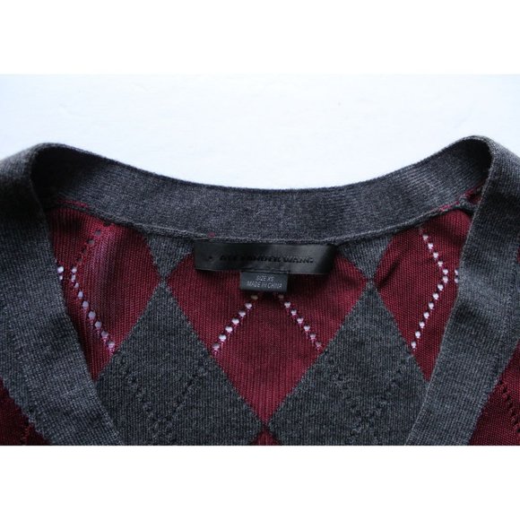Alexander Wang Argyle Cardigan With Sheer Diamonds Balsamic Size XS - Picture 6 of 9